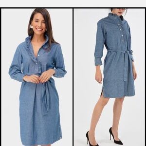 Tory Burch Denim Blue Long Sleeve Dress NWT size Small